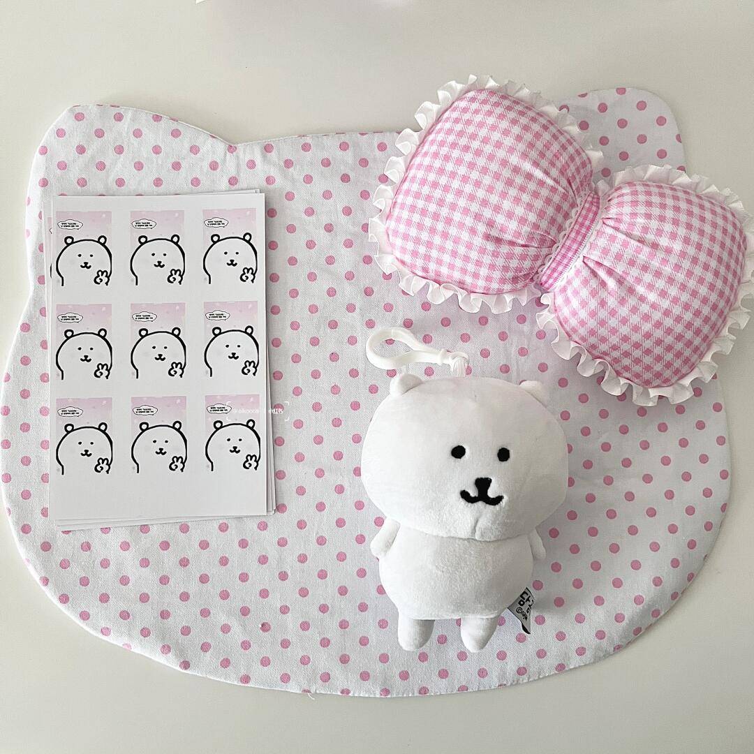 可爱猫猫杯垫餐垫ins风摆拍道具桌布波点家用宿舍通用ins风洛丽塔