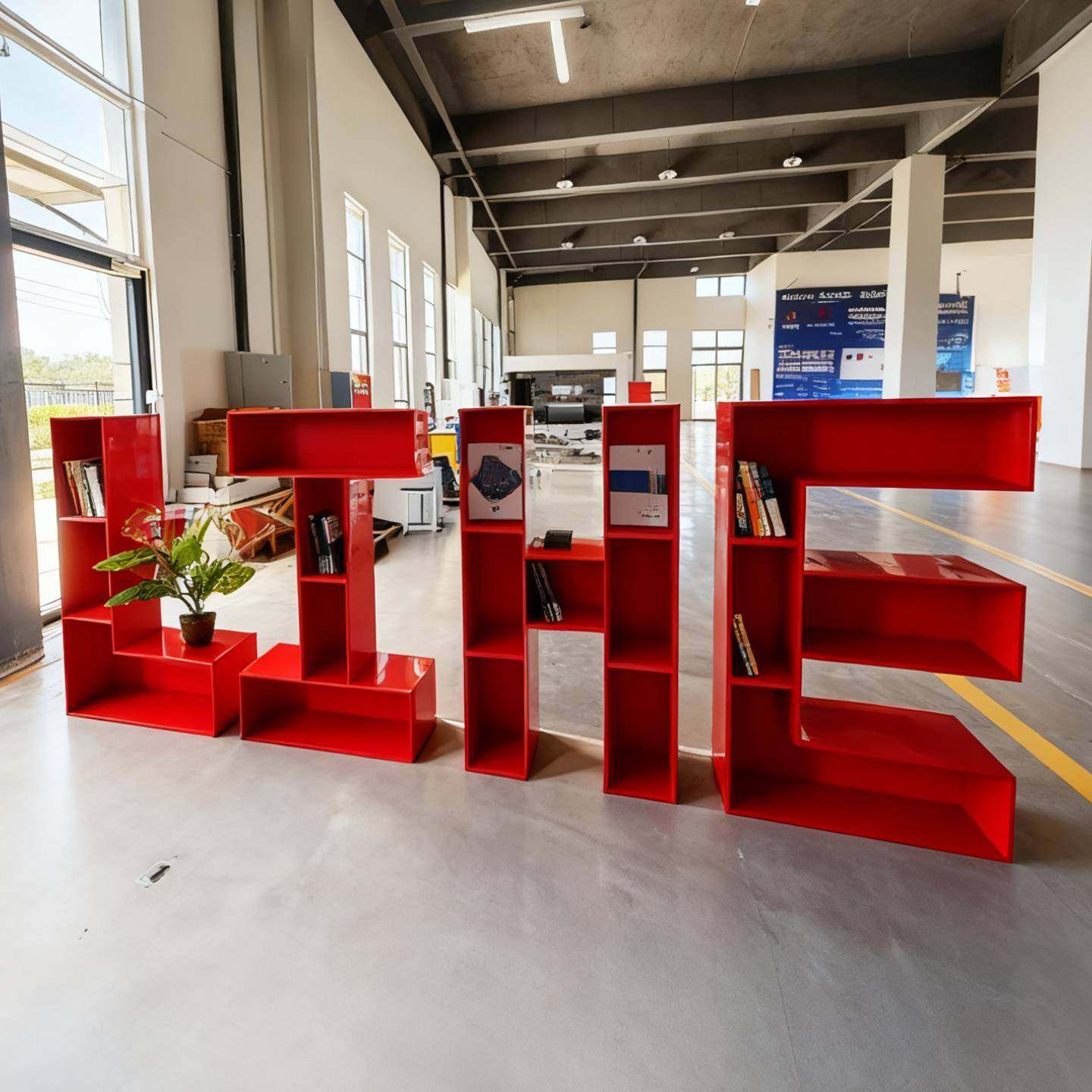 创意字母书架置物架儿童壁挂书柜收纳展示架字母书柜英文LOGO定制