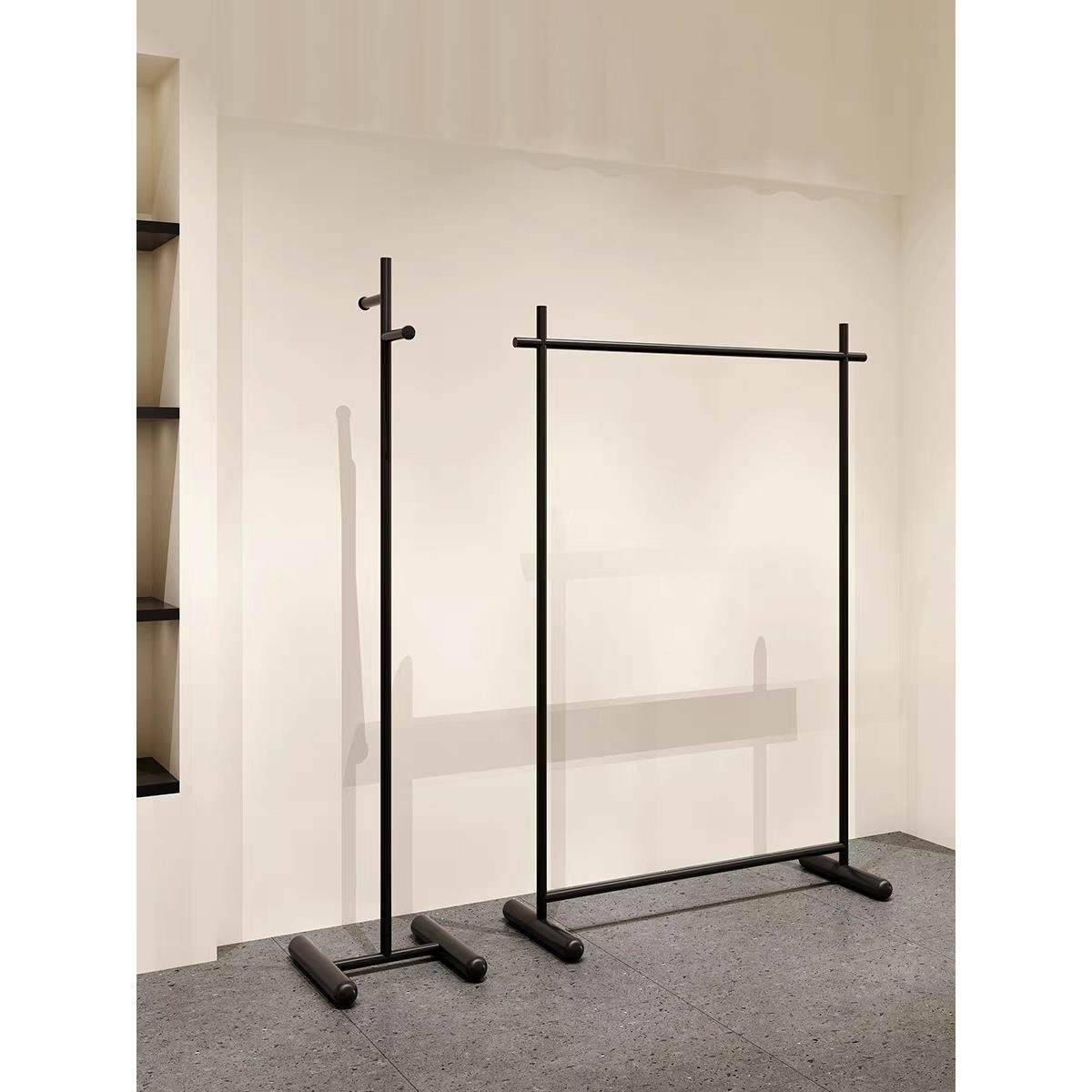 服装店女装展示架铁艺礼服中岛展示架陈列架落地式黑色货架挂衣架