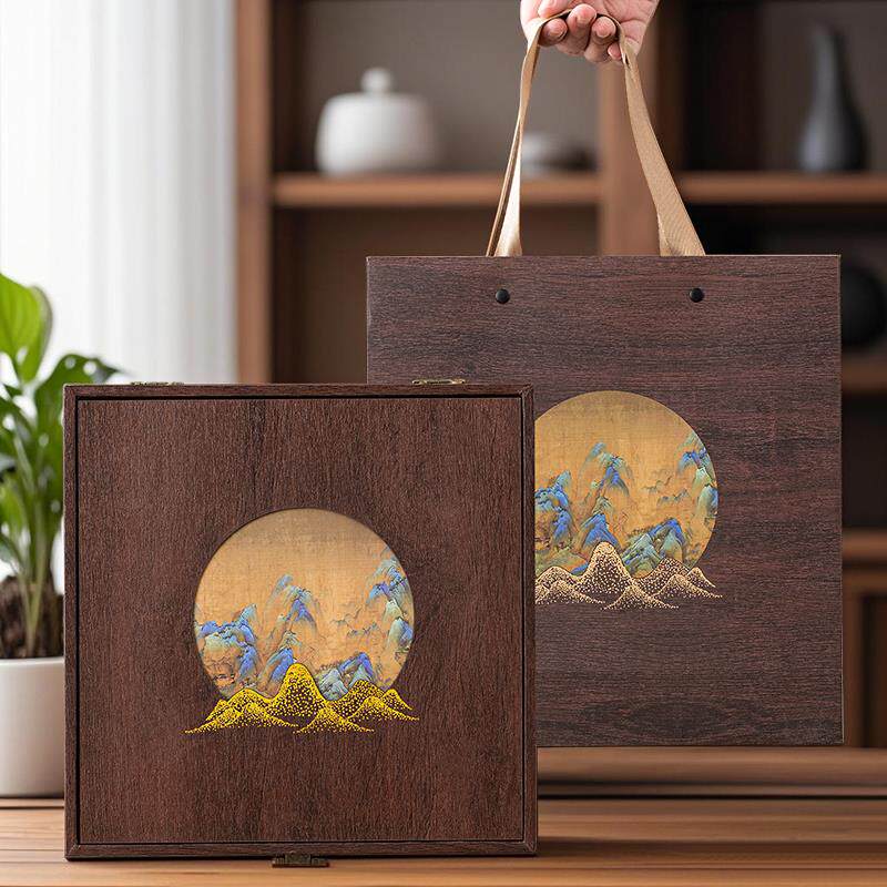 中式高档357克200克普洱茶饼包装盒空礼盒福鼎白茶饼空盒复古国风