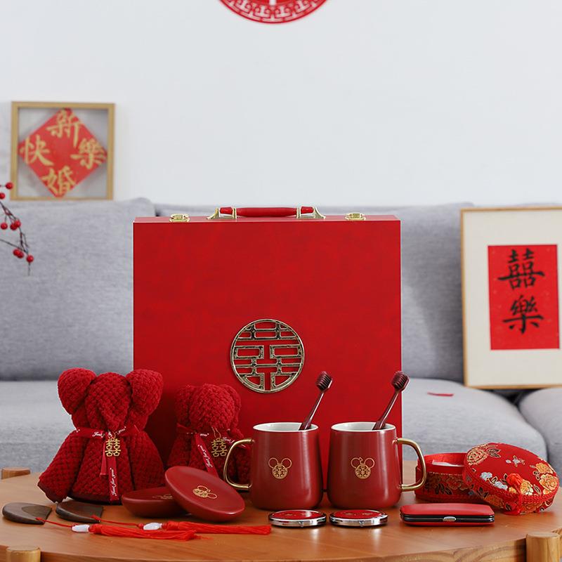 用品套装女方备婚物品新娘娘家嫁妆洗漱大全礼盒装木质礼盒婚庆