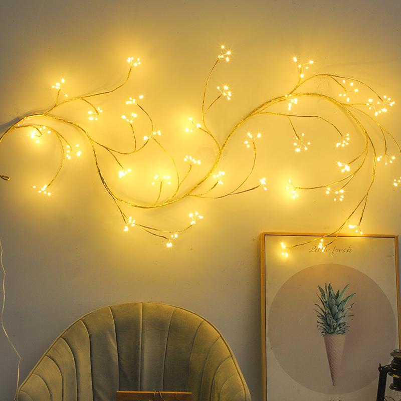 客厅节日装饰藤条灯LED仿真树灯卧室布置大灯珠树枝灯婚庆氛围灯