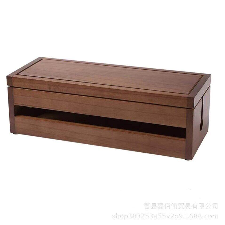现货木制电线收纳盒家用理线器电源插座整理盒插线板集线盒排插盒