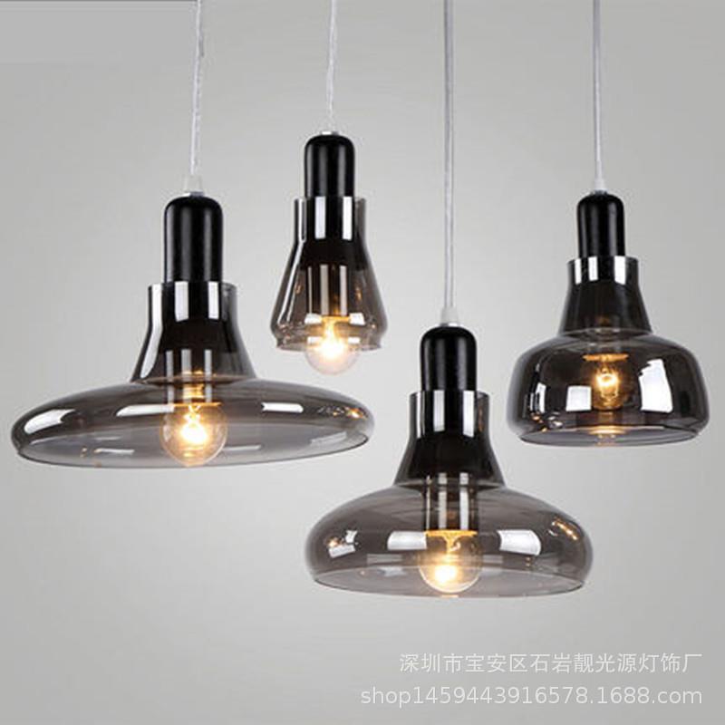 北欧木艺玻璃吊灯个性创意餐厅酒吧吧台咖啡厅现代简约阴影艺术灯