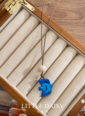 「小黛西」新中式蓝色小鸟项链