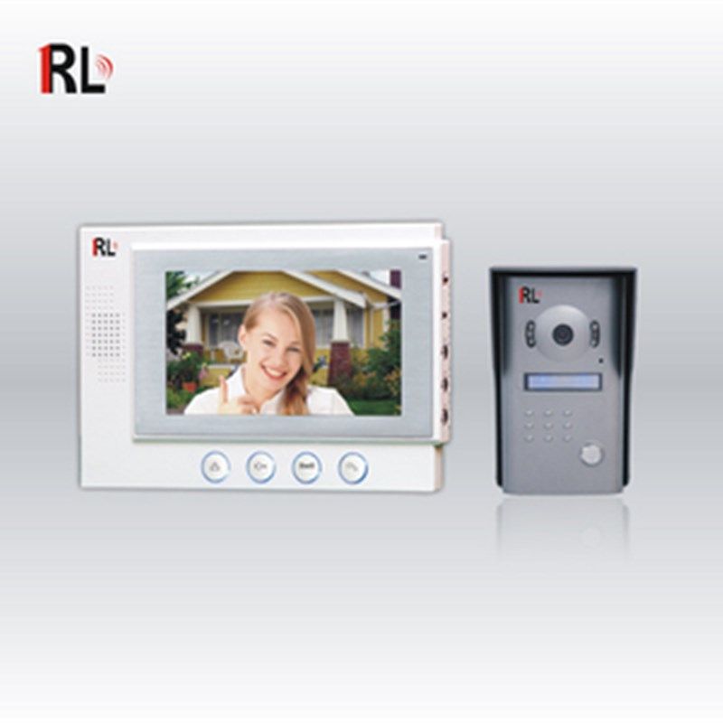 柔乐 家用门铃 一拖一门铃 7寸超薄 可视门铃对讲 防雨夜视