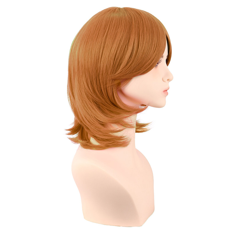 潼漫 cos假发女短发万用金橙色金橘色40CM中长齐斜刘海高温丝头套,美发护发/假发,演出假发,淘宝优惠券,粉丝福利购,淘宝优惠卷