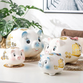 猪陶瓷存钱罐大人用家用不可取储蓄罐创意陶瓷存钱罐儿童创意大号