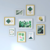 儿童房小墙面照片墙装 饰免打孔相片墙相册背景墙相框免费冲印照片