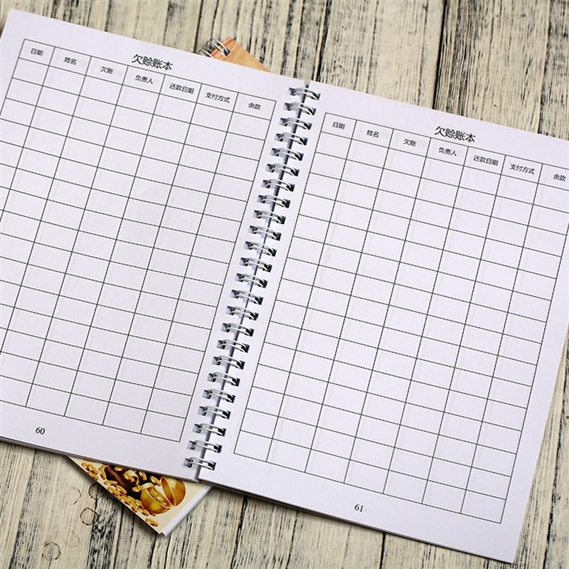 客户欠款登记本货款欠账公司档口店铺赊账管理记录表货物销售收款