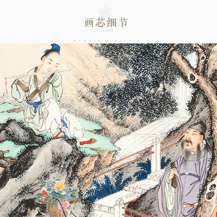 八仙过海祝寿图画像 琼台仙踪图神仙画 绢布卷轴挂画装饰画可定制