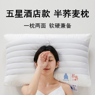 星级酒店半荞麦枕头护颈椎助睡眠打呼噜专用枕芯家用一对不塌陷男