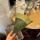 扇子 古风折叠新中式 出游摆拍好看小扇子跳舞扇 夏季 一抹绿