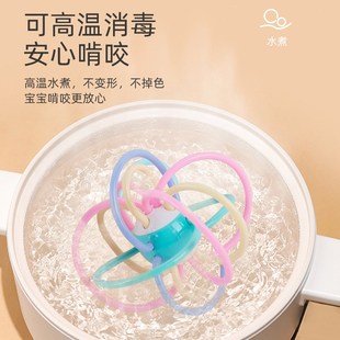 曼哈顿球手抓球宝宝牙咬球可水煮3 12个月婴儿手抓摇铃玩具可咬