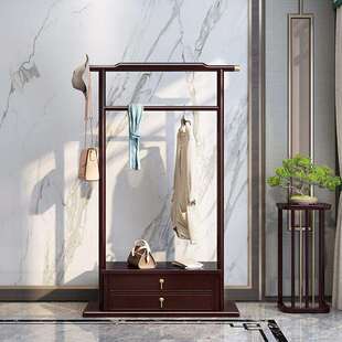 新中式衣帽架卧室多功能落地式客厅门家用简约民宿轻奢实木挂衣架