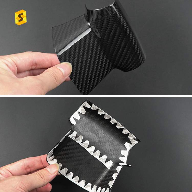 适用于菲亚特500 Abarth汽车方向盘下巴前后框真碳纤维装饰件