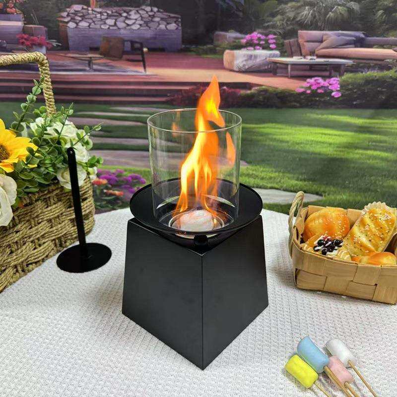 壁炉酒精壁炉家用取暖火炉桌面火坑桌面火盆烤棉花台式火炉