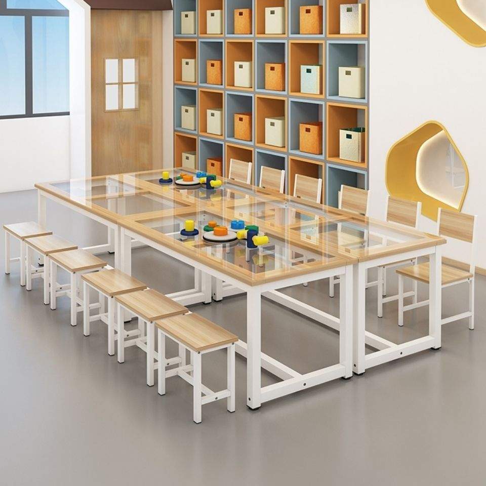 幼儿美术桌子儿童绘画桌手工桌中小学生课桌椅画室桌子少儿美术桌
