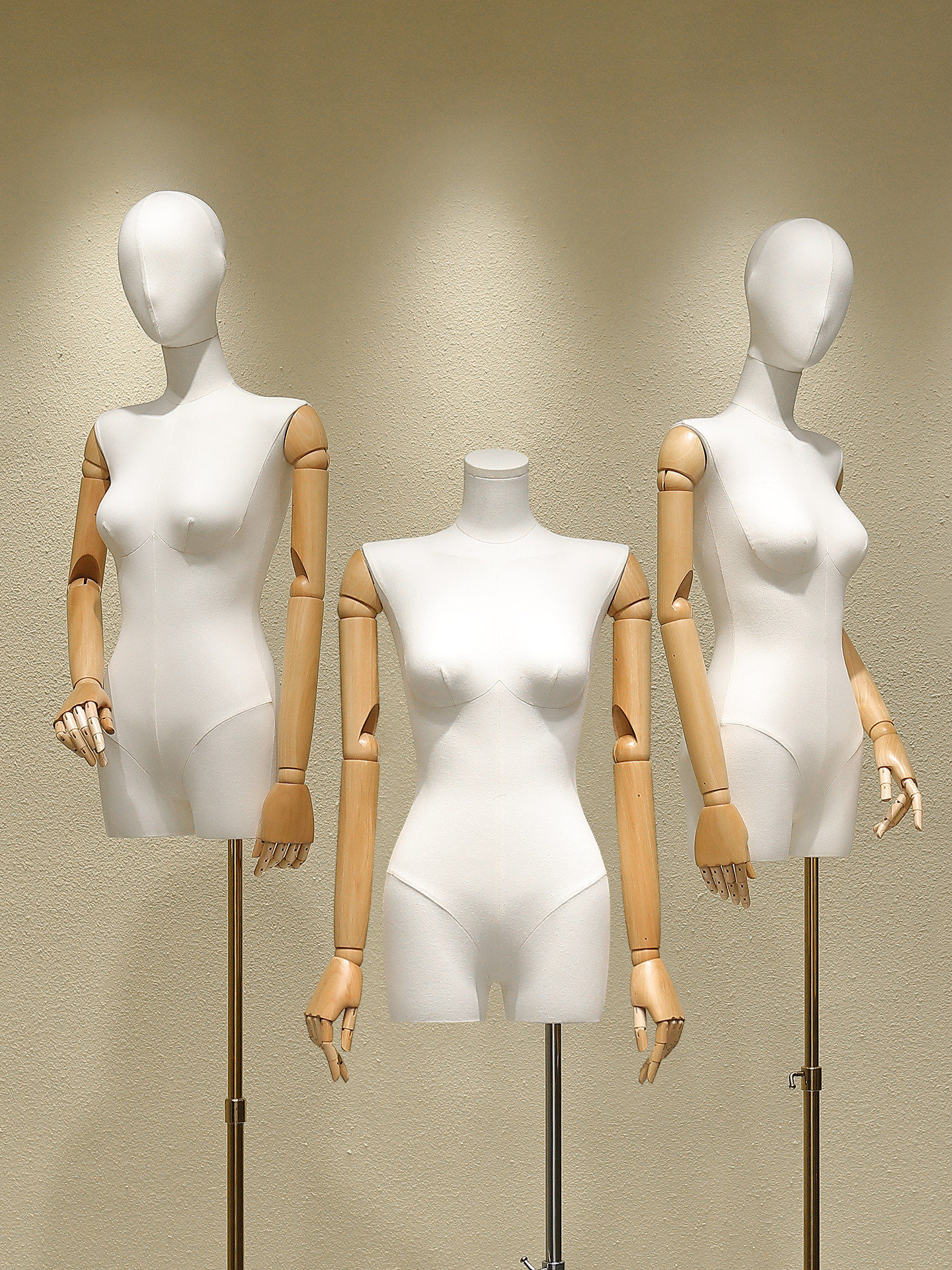 服装店橱窗模特道具人台女装半身假人偶陈列展示架女模特银方板