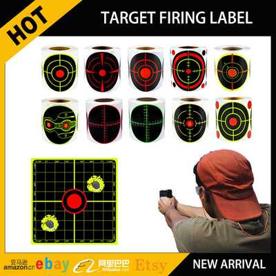 亚马逊eBay标签纸射击靶贴标签荧光色飞溅靶纸 射击靶纸