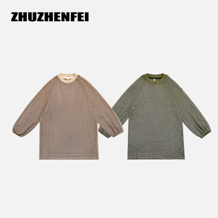 ZHUZHENFEI【织就非凡】复古透气休闲宽松圆领针织上衣Z352292