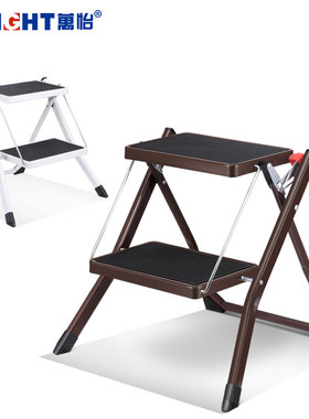 万怡家用迷你二步防滑便携折叠人字铁防晃梯凳子