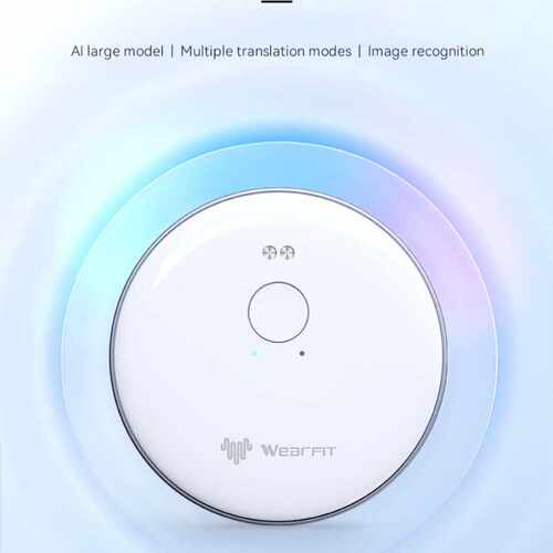 智能翻译机ai102圆形多国语言便携Ai翻译器蓝牙语音同声实时传译