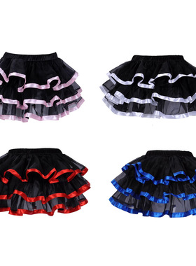 外贸欧美亚马逊货源 百搭黑色网纱蓬蓬超短裙 厂家现货