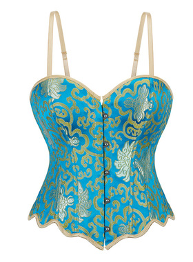 新款蓝色双吊带女士抹胸托胸聚拢宫廷塑身上衣亚马逊temu货源