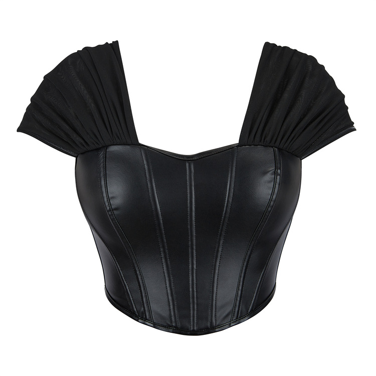 新款网纱拼接性感一字肩内搭外穿