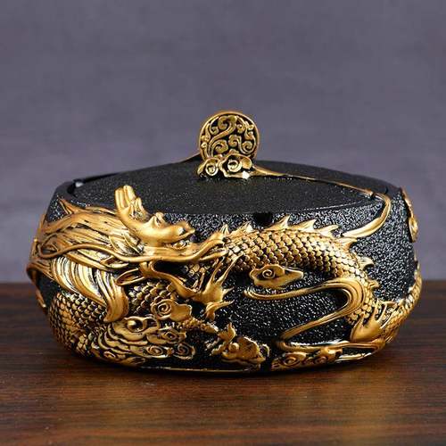 创意烟灰缸带盖防风大家用客厅时尚个性潮流办公室新中式复古摆件