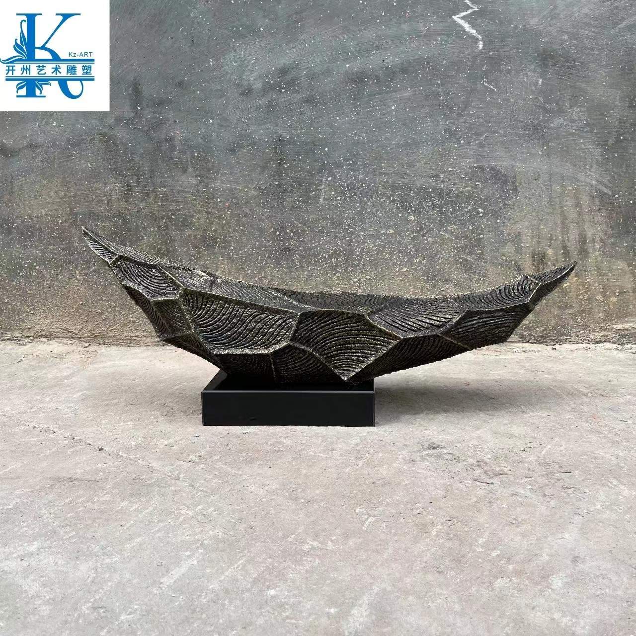大型抽象玻璃钢船造型雕塑落地摆件售楼处营销会展中心艺术软装品