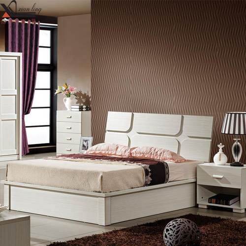 现代简约板式床高箱储物气动床简易榻榻米双人密度板床