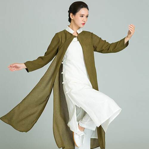 武农春季新款太极服女天丝麻道服汉服武术服太极裙子古装披风
