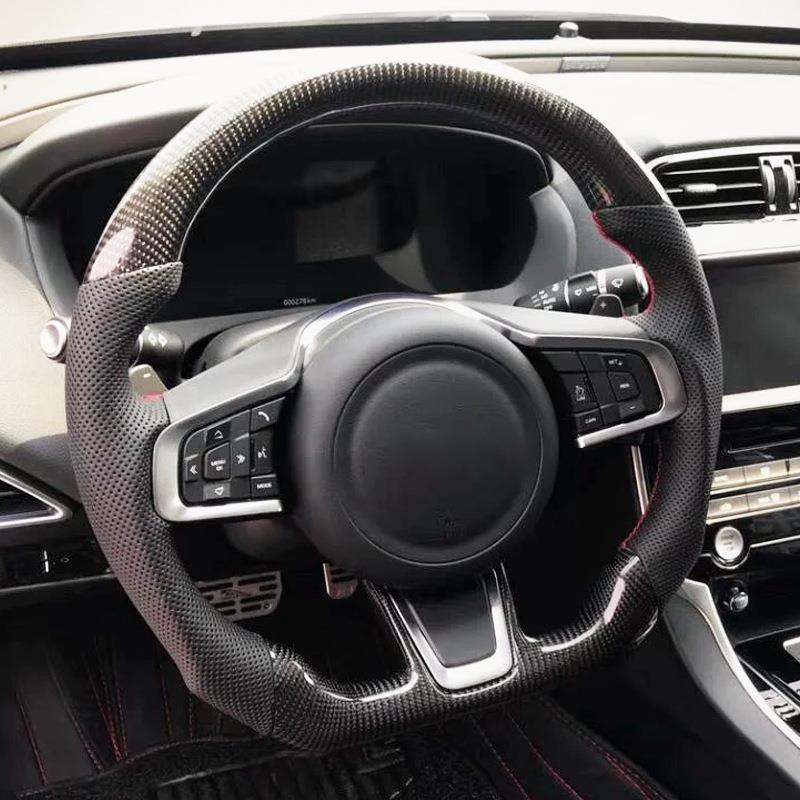 适用于捷豹XFLXELXJLXFXEXJF-Type碳纤维方向盘改装
