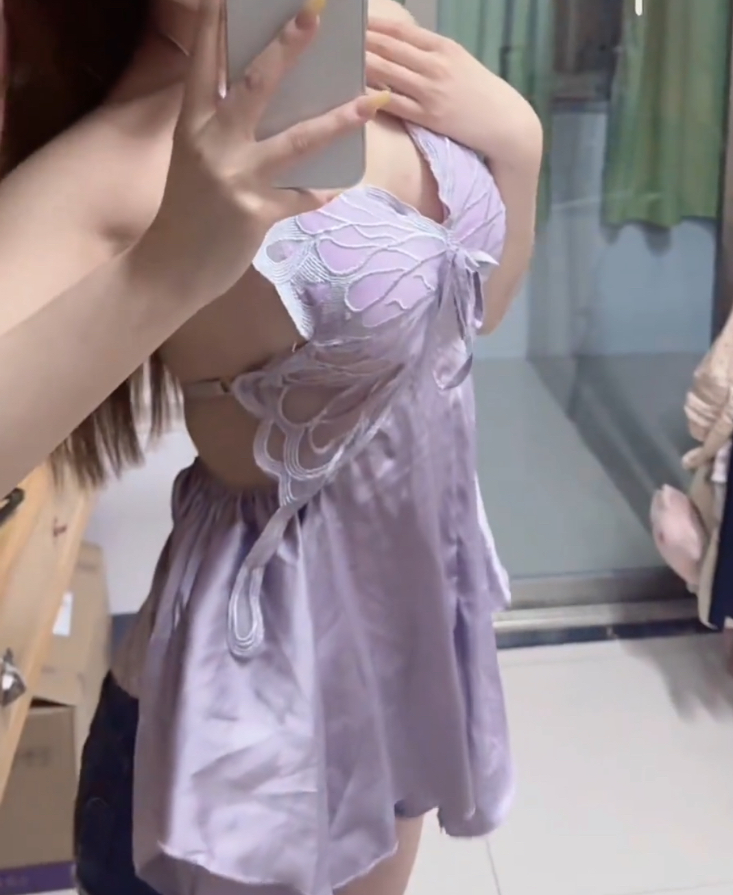 性感睡衣女春夏季法式露背甜美蕾丝蝴蝶结吊带睡裙睡袍纯欲风