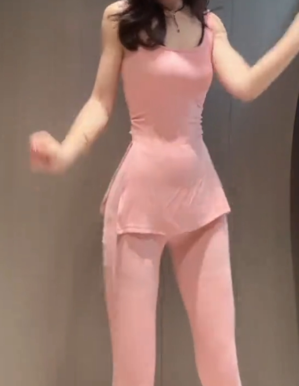 性感纯欲辣妹修身显瘦吊带背心上衣女夏季高腰休闲喇叭长裤两件套