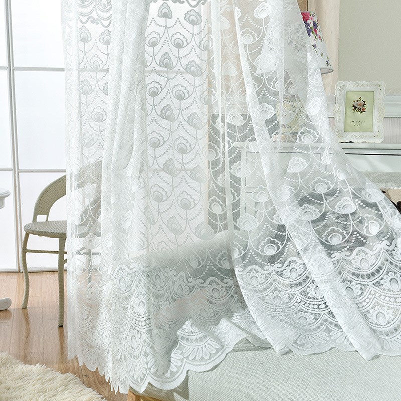 田园小清新窗纱 百搭经编提花镂空透光窗纱 阳台飘窗窗纱零剪