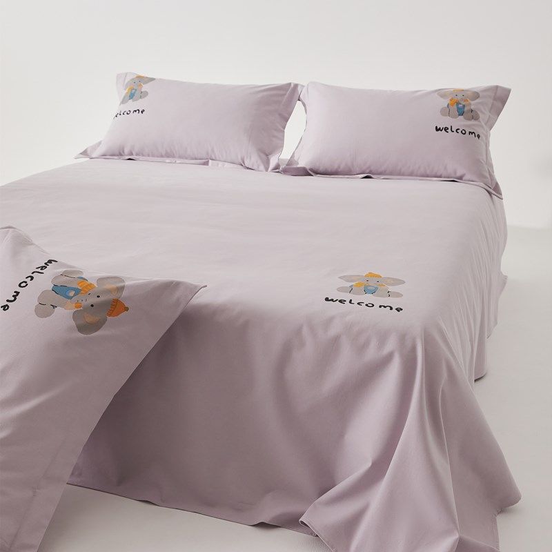 全棉老粗布凉席套件 原棉可爱印花粗布床单床笠枕套 舒适干爽透气,床上用品,床单,淘宝优惠券,粉丝福利购,淘宝优惠卷