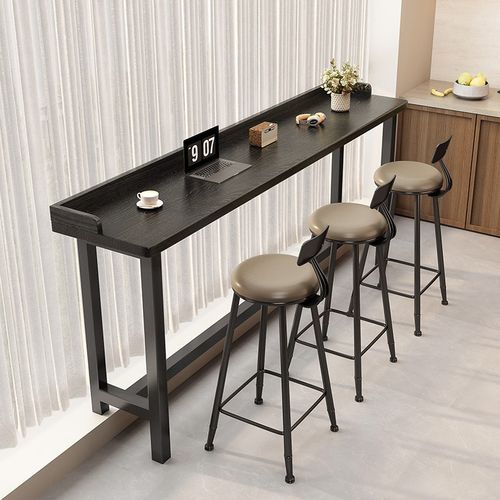 阳台家用吧台桌简约实木靠窗长条高低脚长桌子高脚桌椅靠墙窄桌