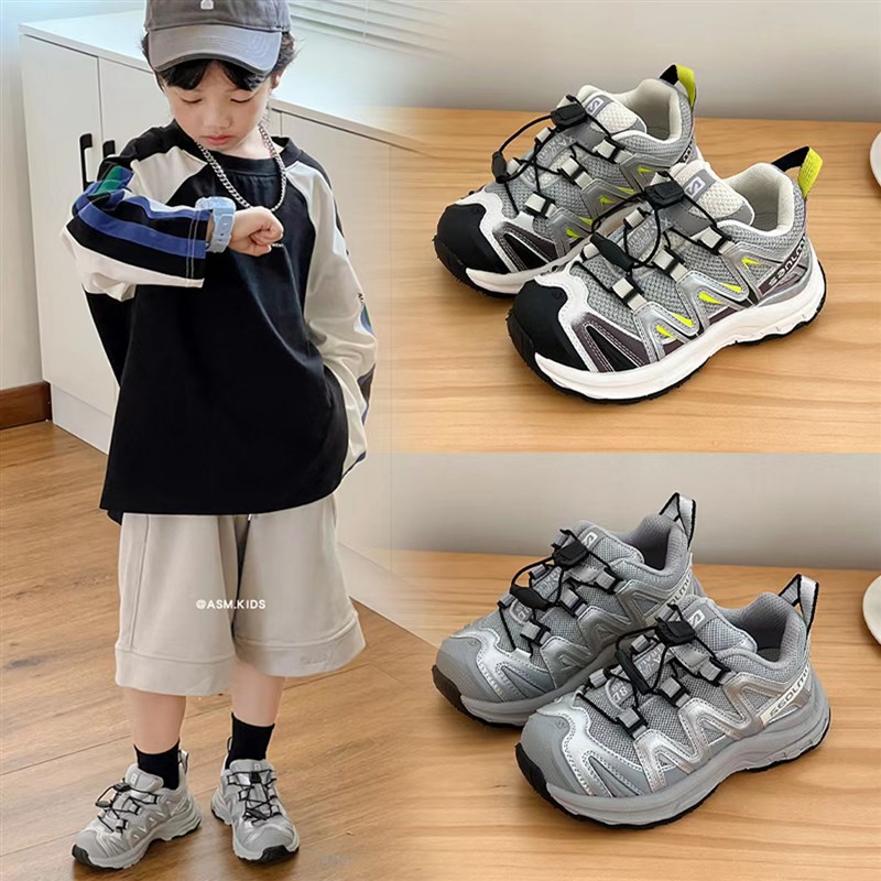 儿童运动鞋透气网面男童老爹鞋潮牌2024春秋新款户外女童跑步鞋子
