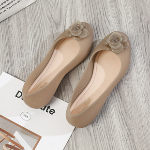 夏季果冻鞋女花朵包头女鞋防水凉鞋度假休闲沙滩鞋pu塑胶雨季雨鞋