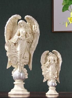 美式天使桌面摆件和平女神树脂工艺品欧式家居客厅电视柜玄关摆设