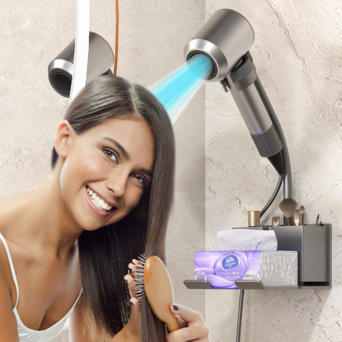 免打孔吹风机置物架懒人支架免手持卫生间浴室风筒壁挂电吹风挂架