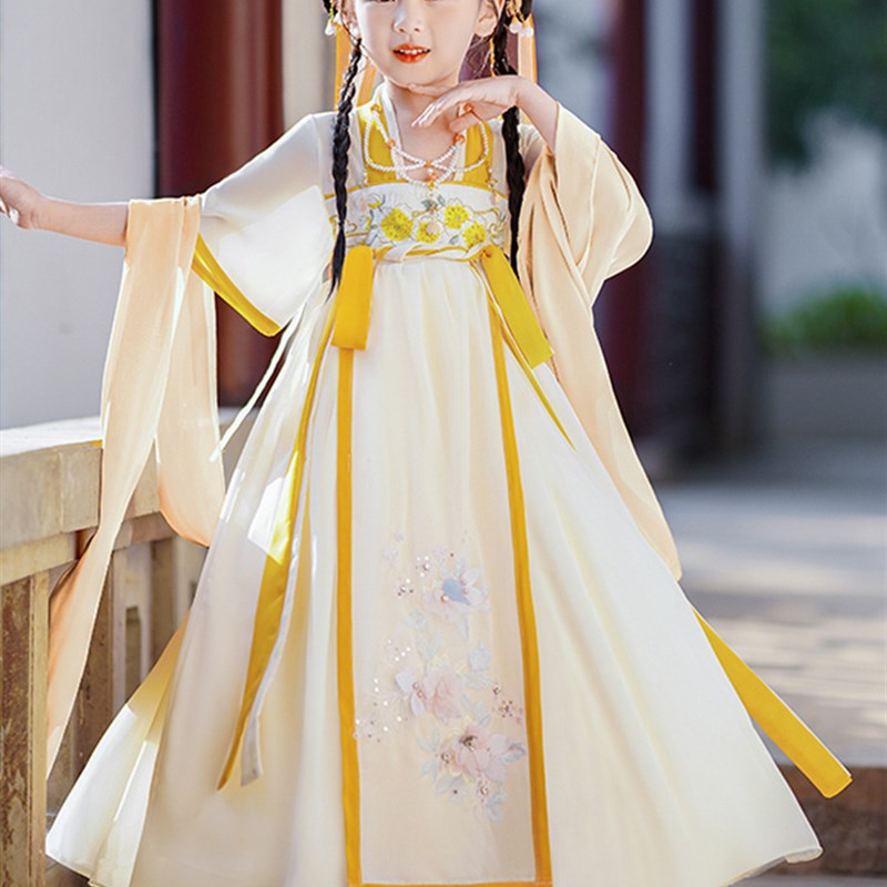 女童仙气汉服夏季可爱连衣裙改良唐装古代公主裙中国风民族童装夏