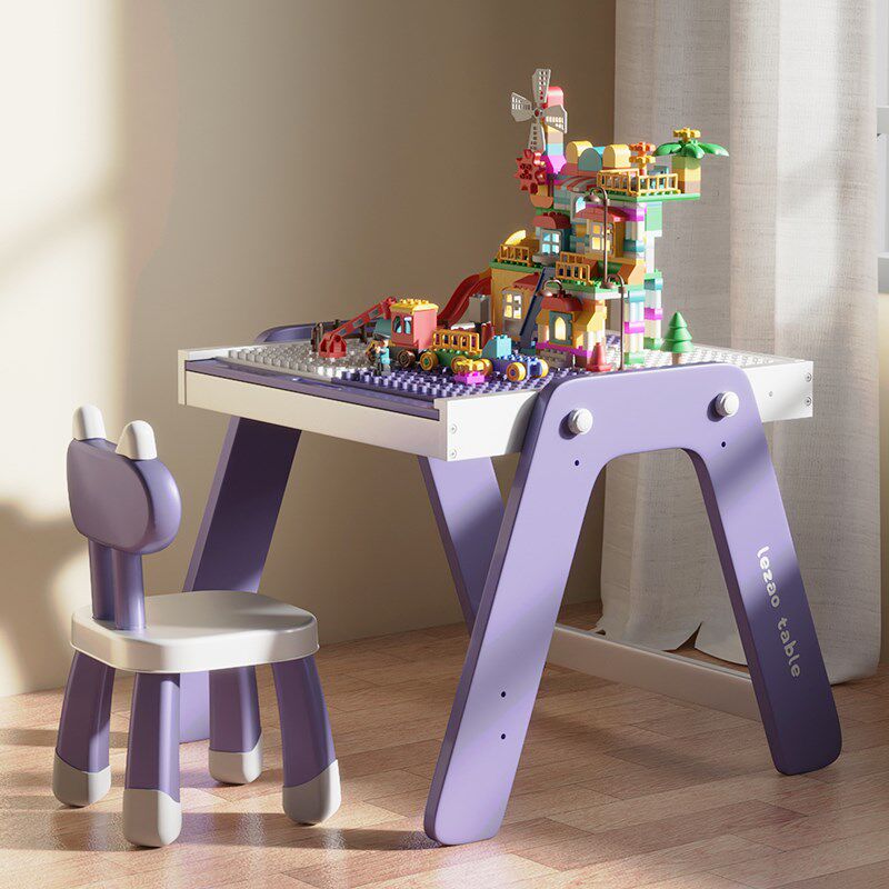 积木桌多功能儿童益智拼装大颗粒男女孩宝宝木质新款游戏桌玩具台