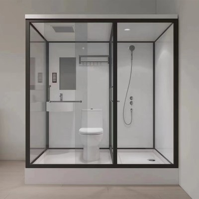 整体淋浴房一体式卫生间室内厕所干湿分离玻璃移门洗澡间农村蹲坑
