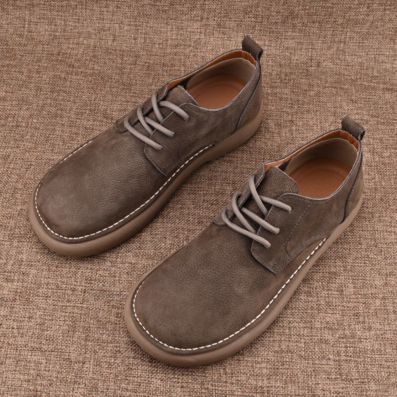 男士真皮新款低帮头层牛皮男鞋大头宽脚复古透气软底软皮休闲皮鞋,流行男鞋,休闲皮鞋,淘宝优惠券,粉丝福利购,淘宝优惠卷
