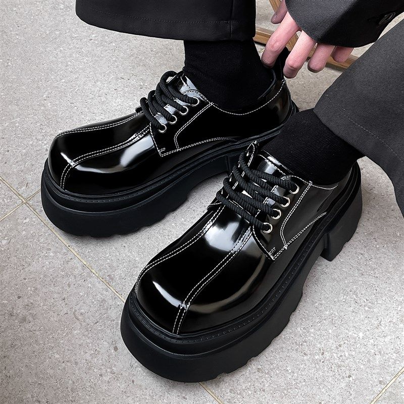 影茧增高厚底休闲皮鞋男德比圆头潮流真皮夜店大头鞋发型师,流行男鞋,休闲皮鞋,淘宝优惠券,粉丝福利购,淘宝优惠卷