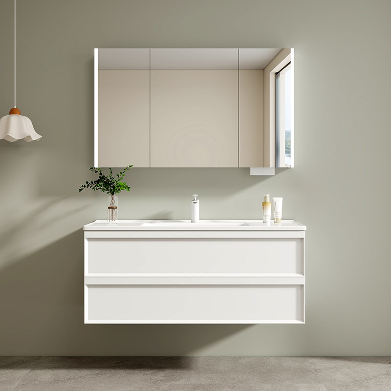 现代简约陶瓷一体盆浴室柜组合橡胶木洗漱台洗脸盆柜洗手盆柜组合